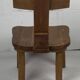 Brutalist oak low chair or children's chair, Dutch 1970s