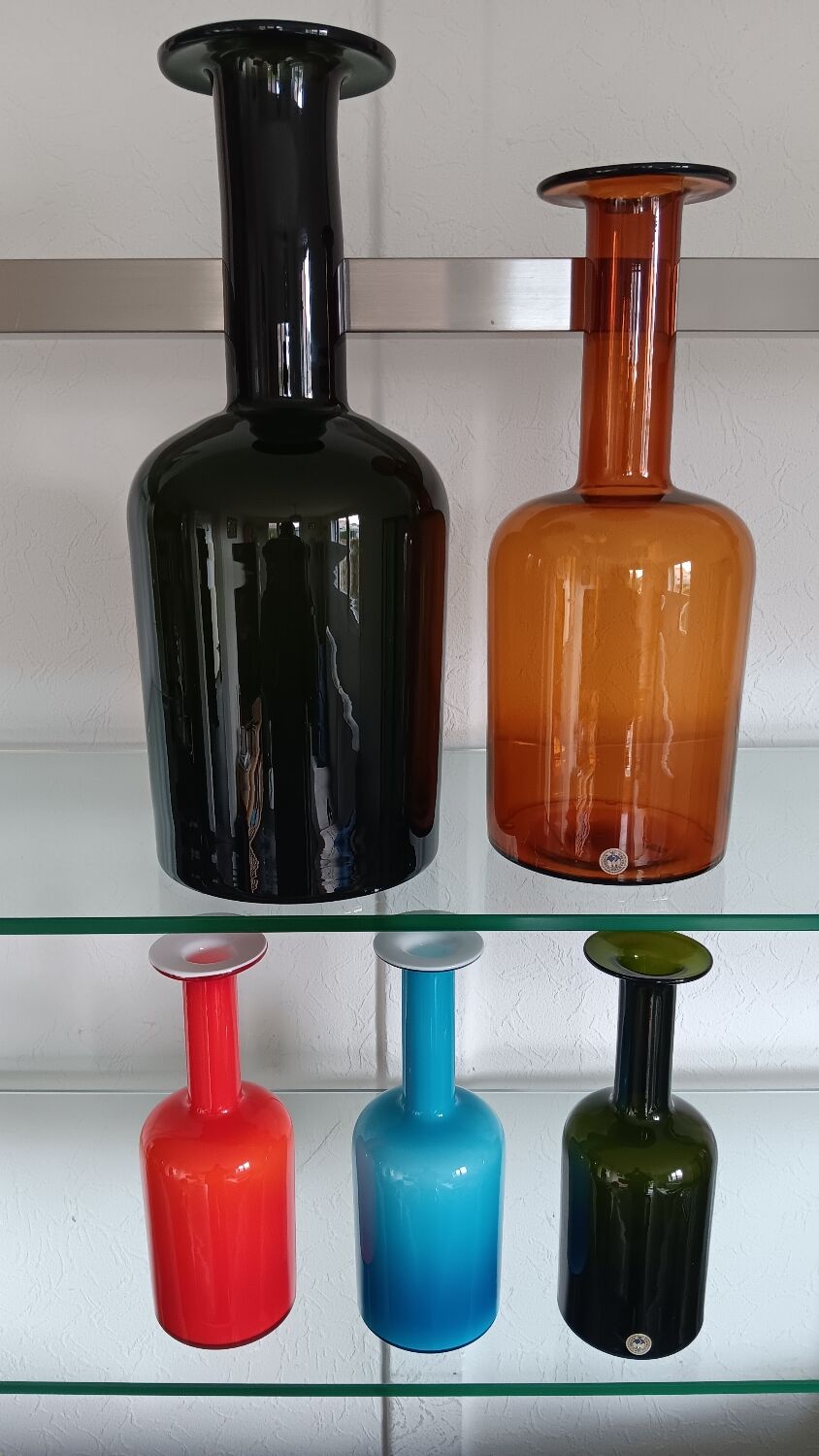 Set of 5 gulvase by otto brauer for holmegaard - denmark
