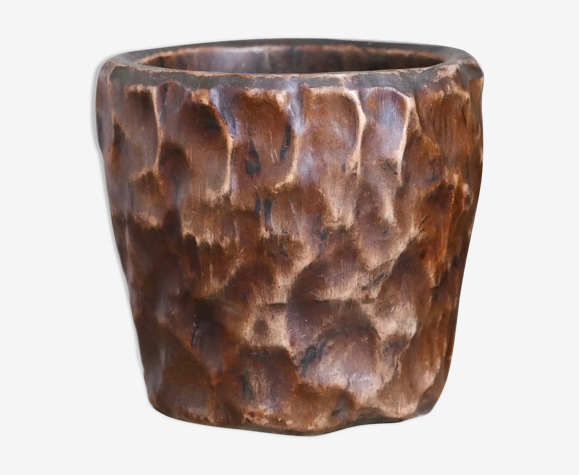 Pot en bois, années 70