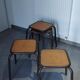 4 vintage industrial Mullca stools, workshop, school