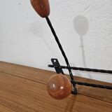 Vintage wall coat rack - Varnished wooden coat rack
