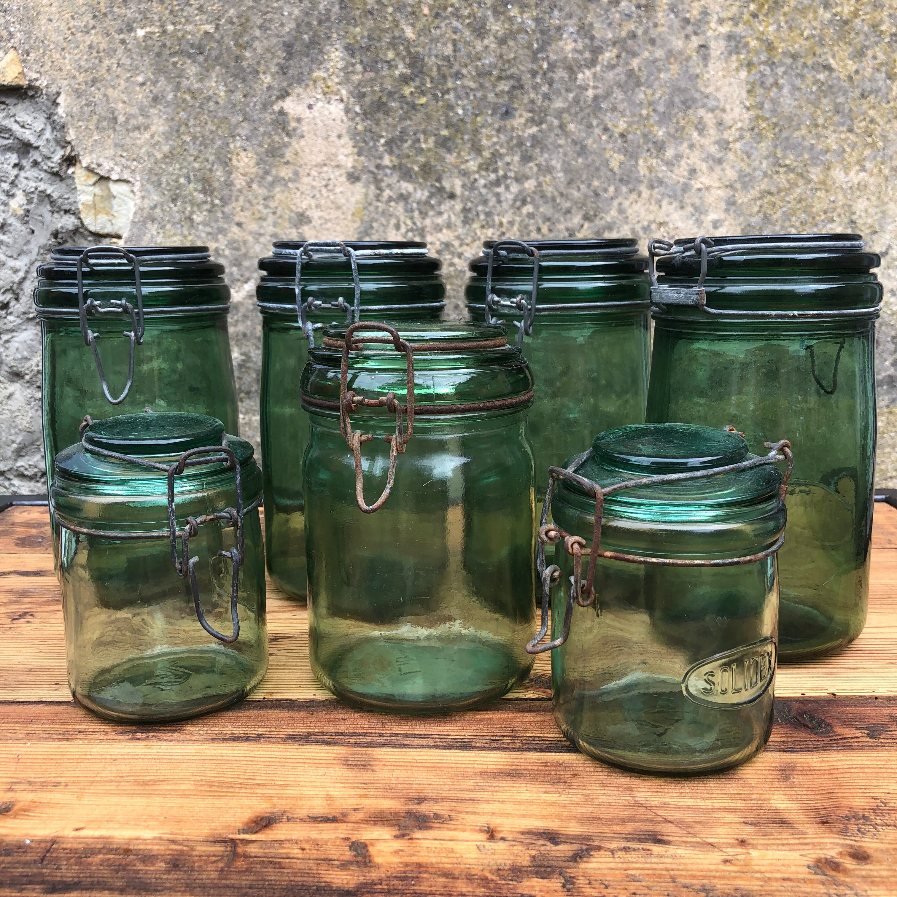 Lot 7 bocaux de conserve anciens