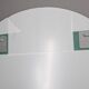 Large 1980s Italian smoke-tinted round mirror with white geometric segment