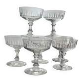 7 crystal champagne coupes from the 1950s
