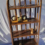 Vintage rattan bookcase shelf