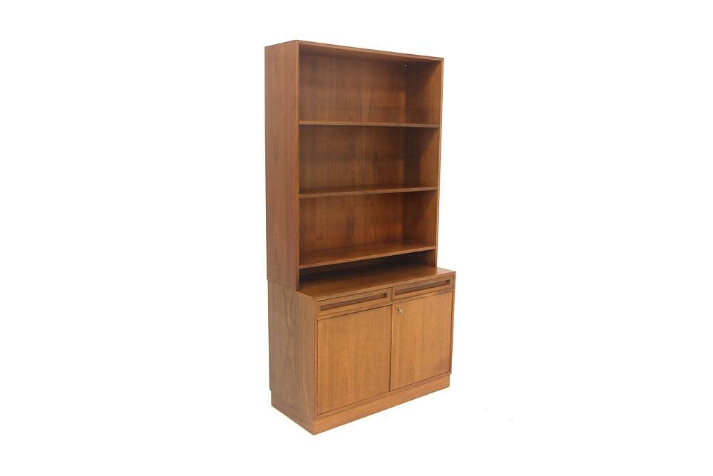 Scandinavian walnut library, Sweden, 1960