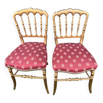 Paire de chaises Napoléon III dorées