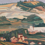 Huile sur toile signée, paysage