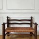 Banc en bois et paille ancien