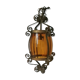 Suspension ancienne fer forgé globe orange