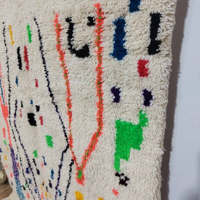 Handmade wool Berber rug 250x150 cm