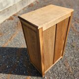 Old small vintage oak 1-door cabinet