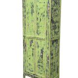 Antique Parisian bonnet wardrobe with khaki patina