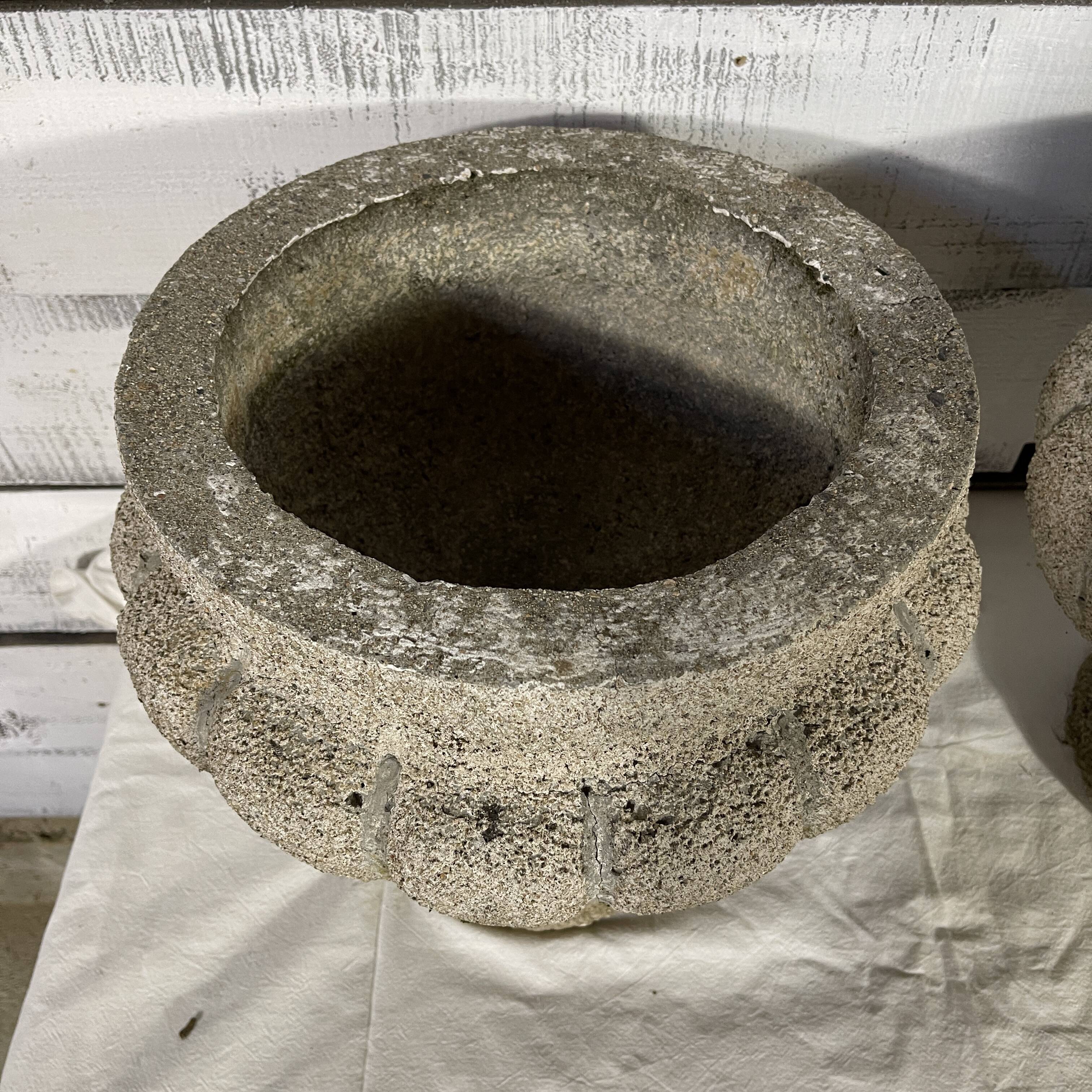 Pair of concrete planters