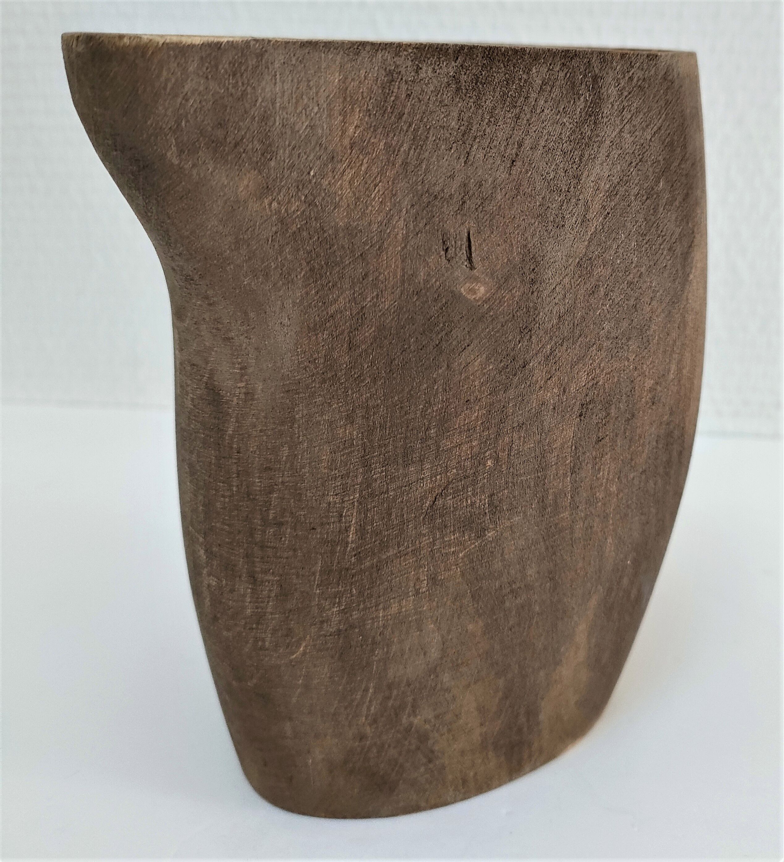 Solid wood pitcher patinated brutalist 60s