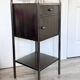 Vintage bedside table in brushed metal