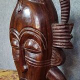Grand African mask in carved wood – Tribal art – H 61 cm - 20th century