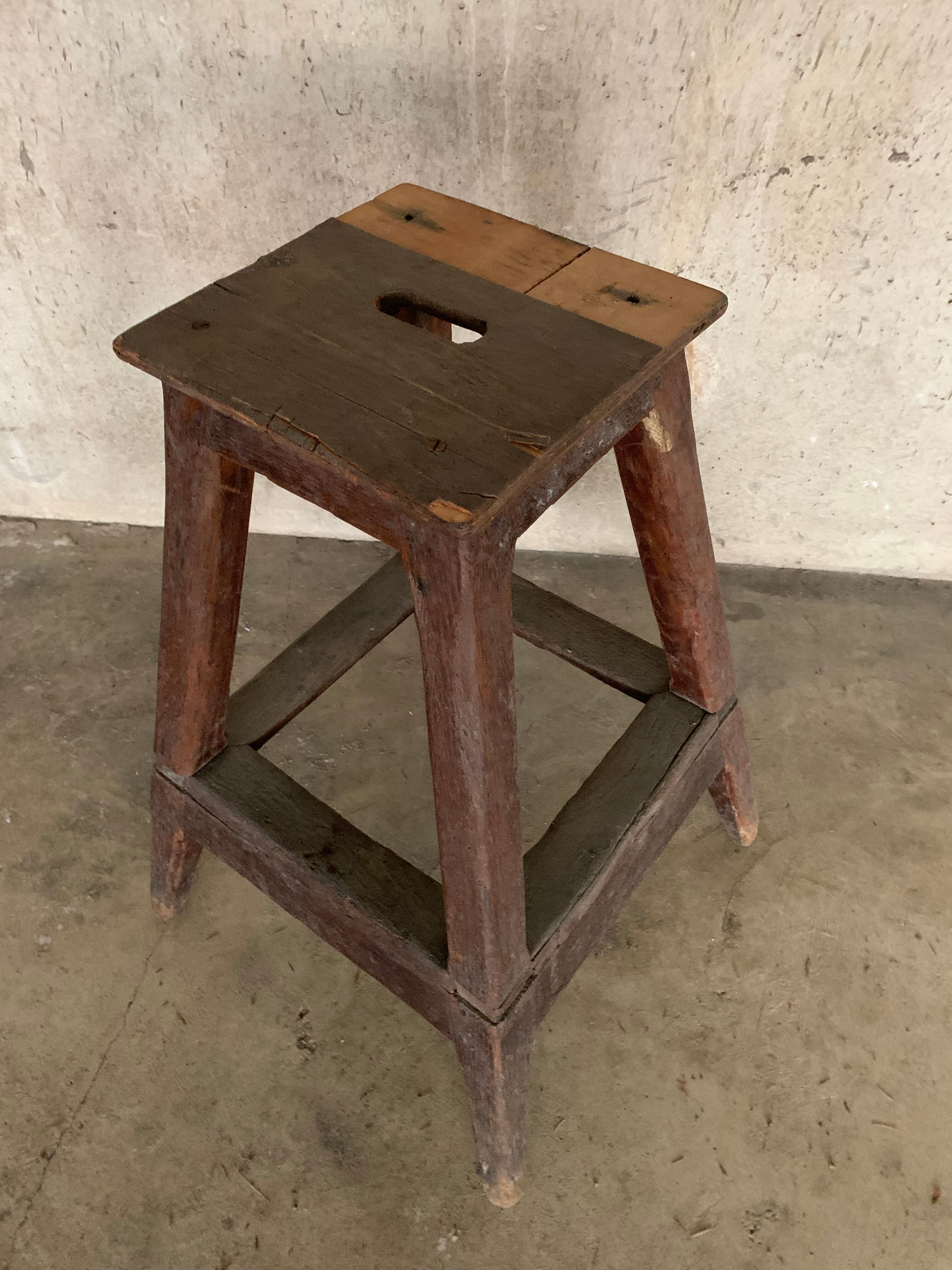 Raw wood stool
