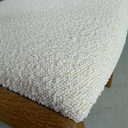 Alfred Christensen Danish oak "Boomerang" chairs set of 6 boucle fabric