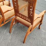 Series of 4 chairs in teak English colonies Ceylon circa 1960