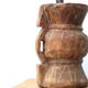 African mortar in carved wood, cast iron pestle, 70s