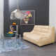 Two-seater sofa, vintage, leather, Musterring edition Germany