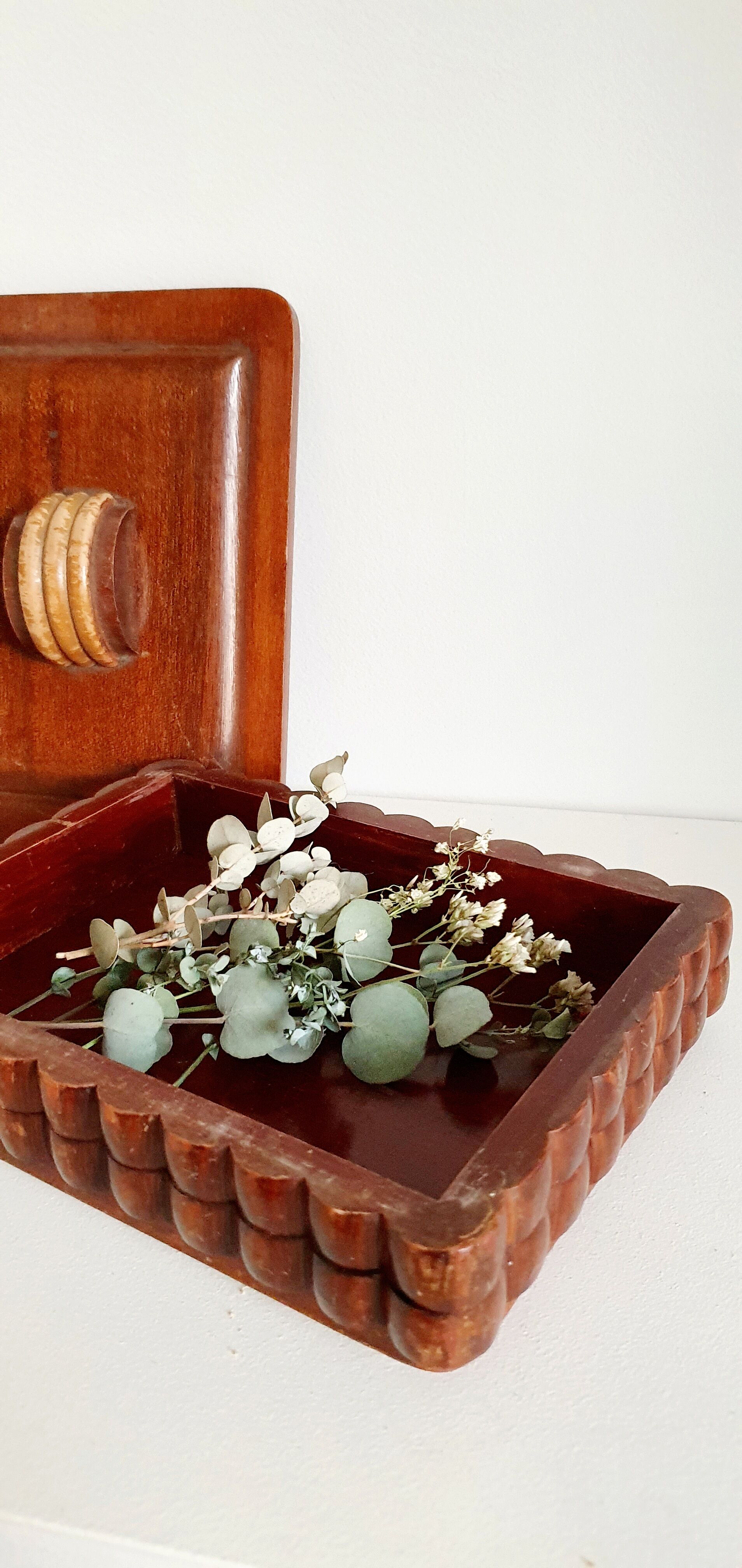 Wooden box with lid