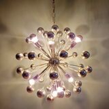Sputnik chandelier in chromed metal, Space Age design, 1960