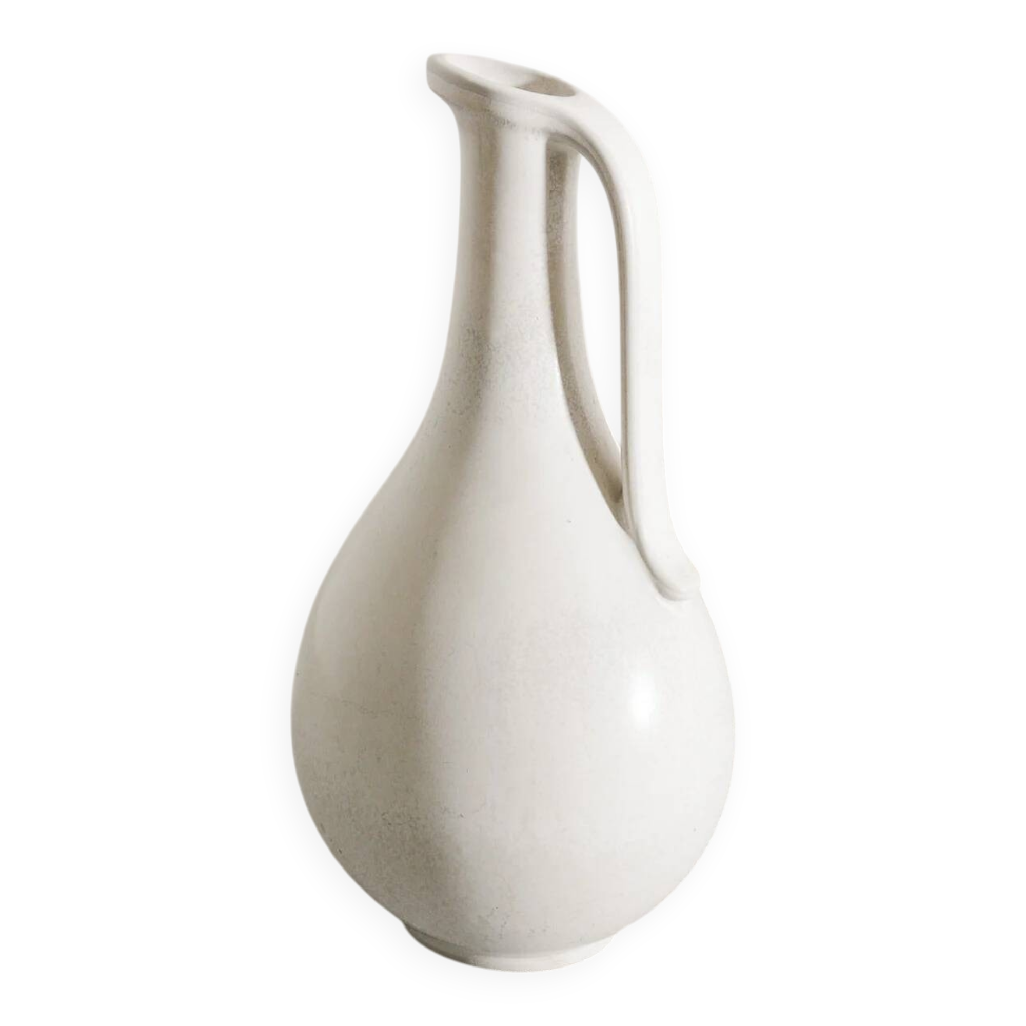 White Swedish Mid Century Ceramic Pitcher by Gunnar Nylund, 1950s