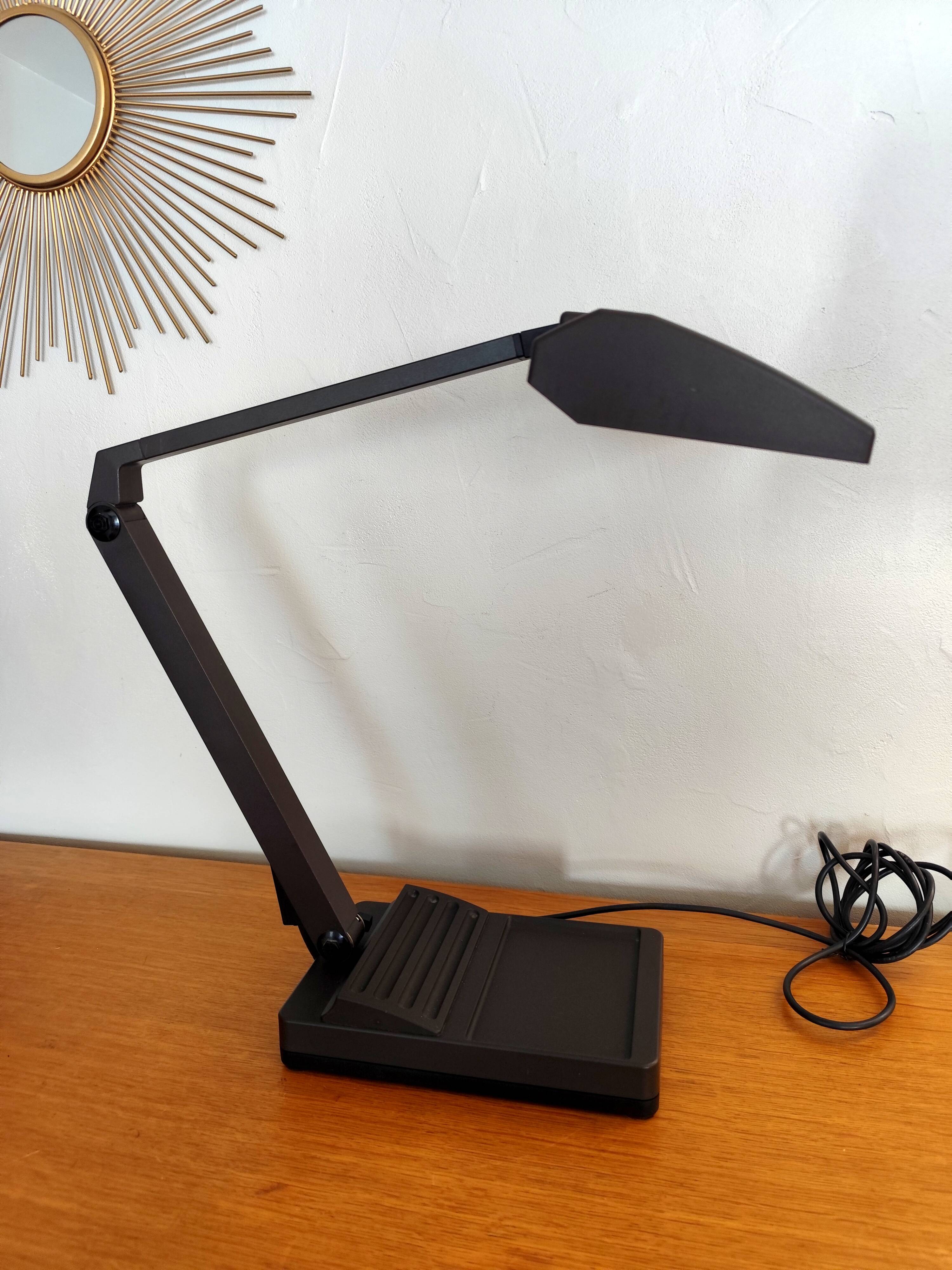 Work lamp, adjustable swivel desk lamp by Waldmann, Germany, 1970s.