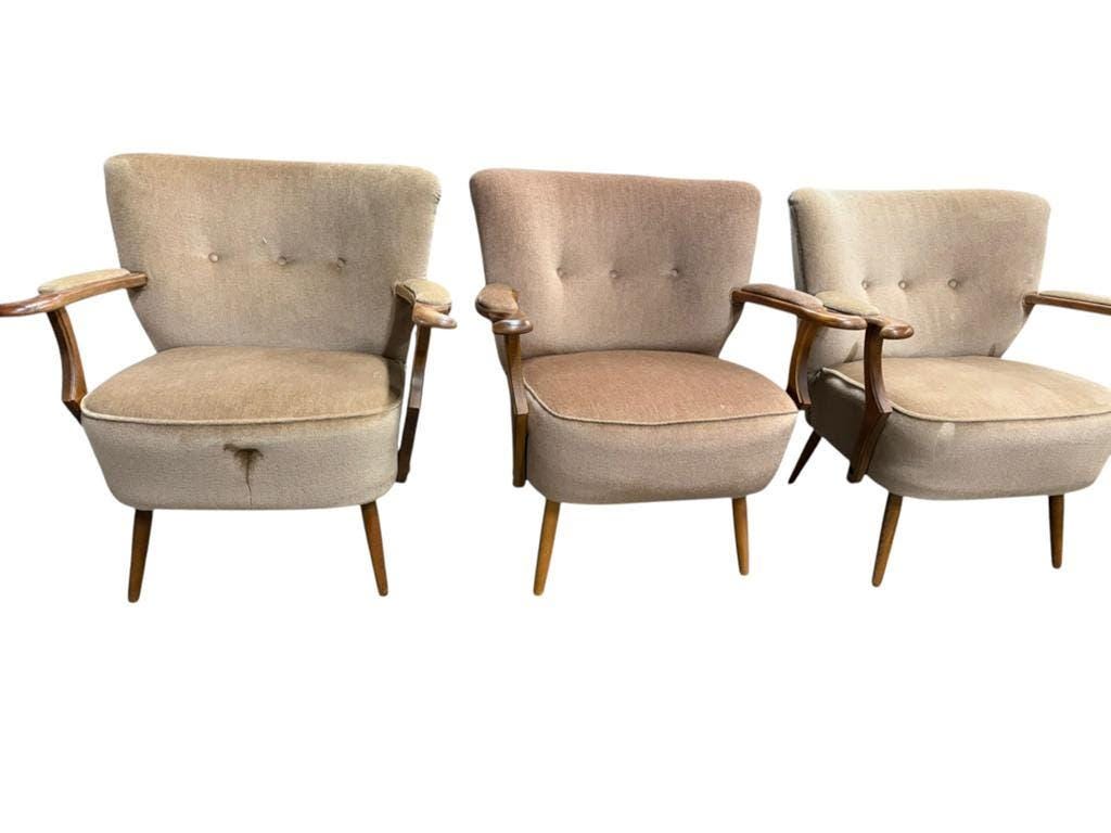 Vintage beige cocktail armchair / armchair / single armchair with armrests