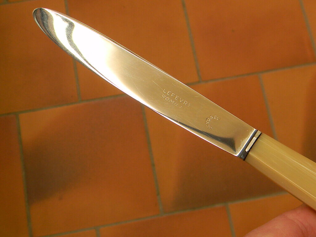 Set of 11 cheese knives or vintage dessert stainless steel blade.