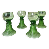 4 verres en cristal Roemer, XIXème