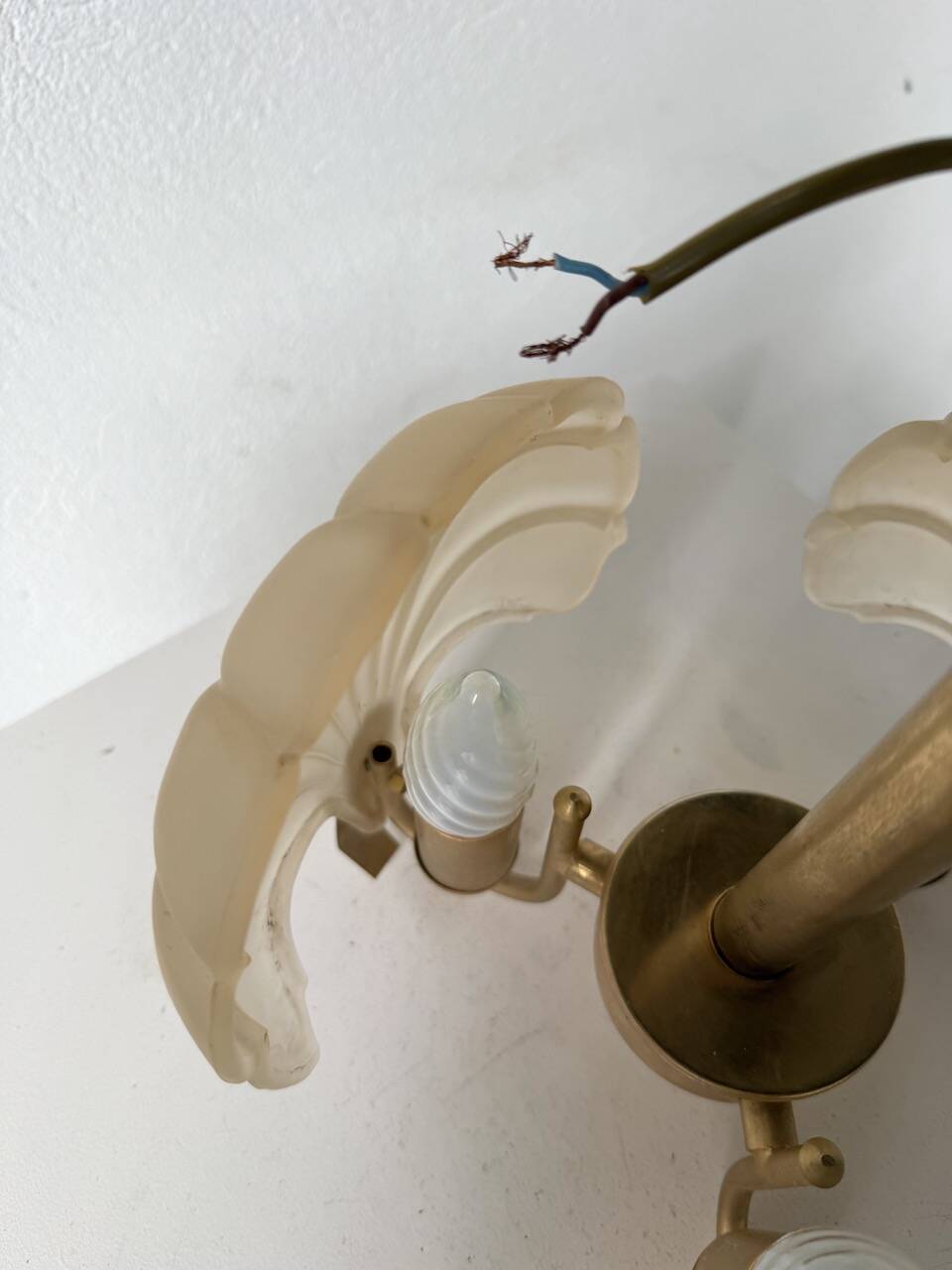 Shell and brass chandelier from the 70s