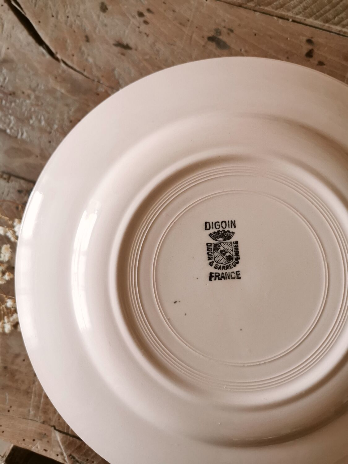 Digoin Sarreguemines Pink plate