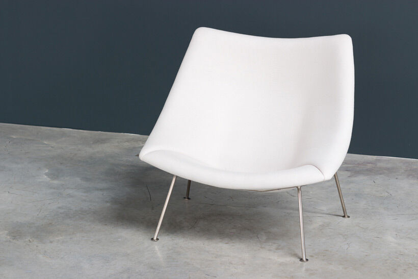 Pair of armchairs and ottoman Oyster F159 Artifort Pierre Paulin