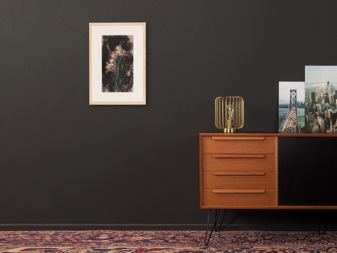 Flower in the Darkness, Aquarelle on Paper, 43 x 63 cm