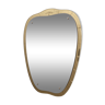 Vintage Shield Wall Mirror in the style of Fontana Arte with a Golden Frame, Italy