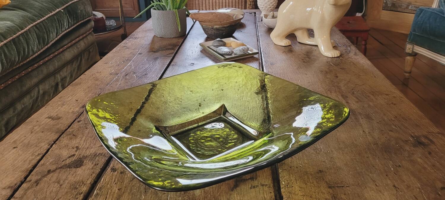 Dish, 80's glass cup
