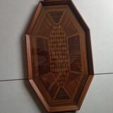 Wood and glass serving tray