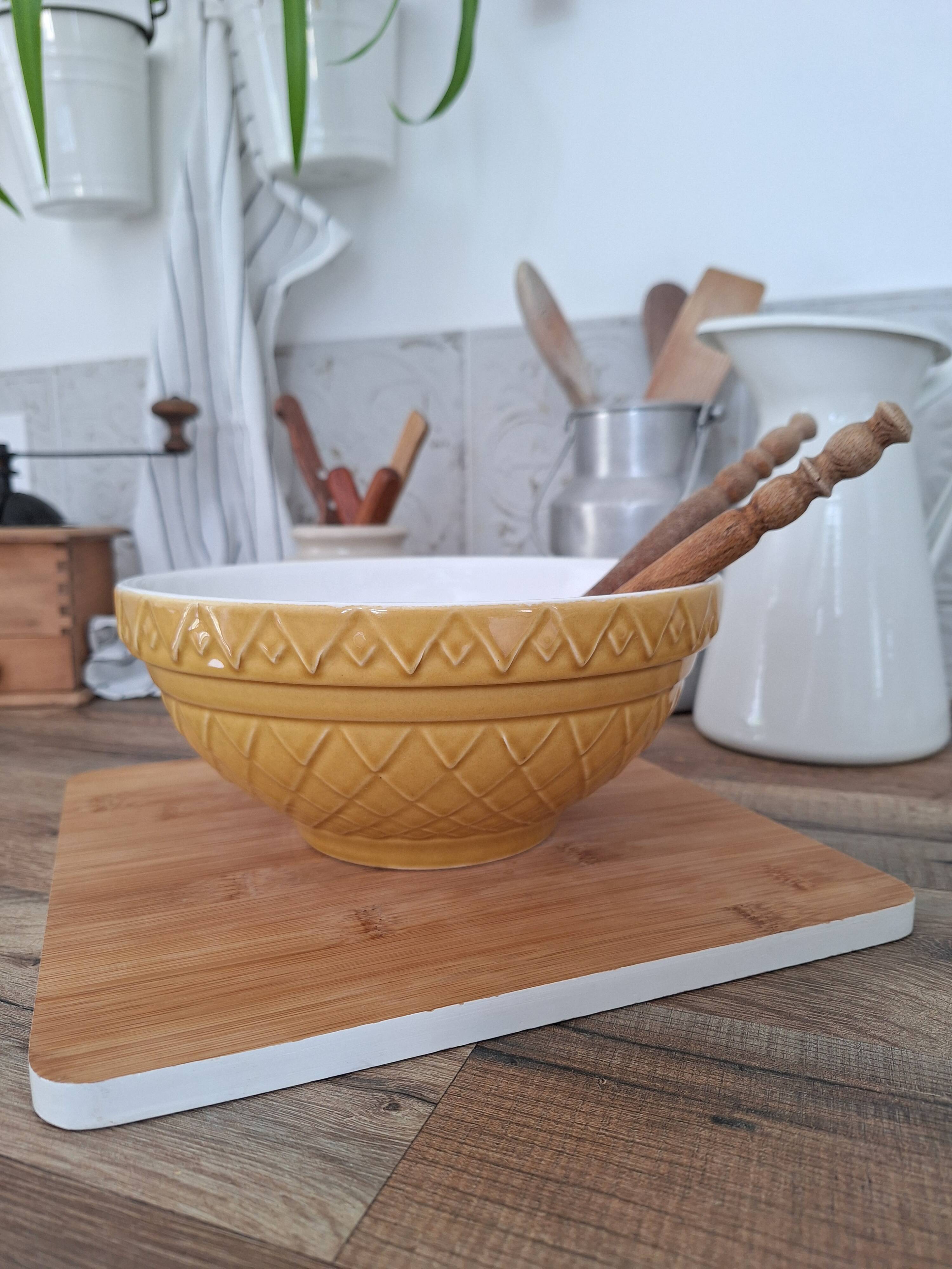 Mustard yellow salad bowl