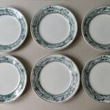 6 flat plates Saint Amand, décor la laitière