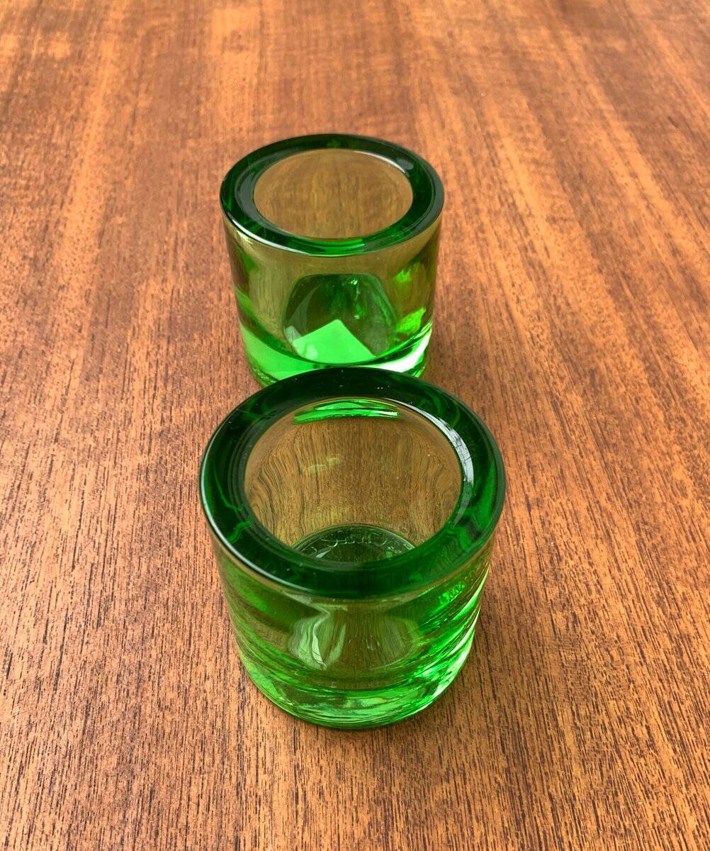 Lime Kivi Votive Candle Holder Marimekko by Heikki Orvola for Iittala, set of 2