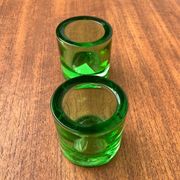 Lime Kivi Votive Candle Holder Marimekko by Heikki Orvola for Iittala, set of 2