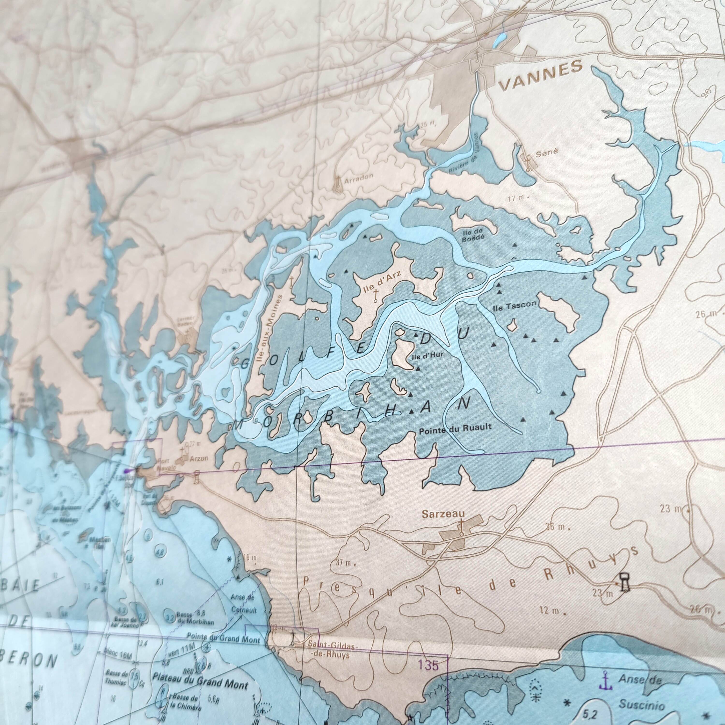 Map of Finistère and Morbihan, west coast of France