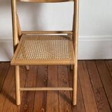 Vintage folding chair, rattan cane for Habitat, circa 70/80