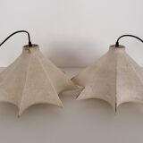 Pair of Italian Designer Cocoon Pendant lights original from the 1960s