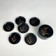 Coasters and their vintage black lacquered wooden box