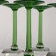 Set of 5 white wine glasses of alsace foot green apple retro vintage.