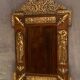 Mirror pediment nineteenth Neo classical decoration antique character brass on wood